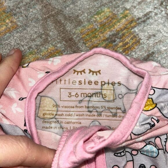 Little sleepies pink elephant zippy sz 3/6 - Picture 4 of 5